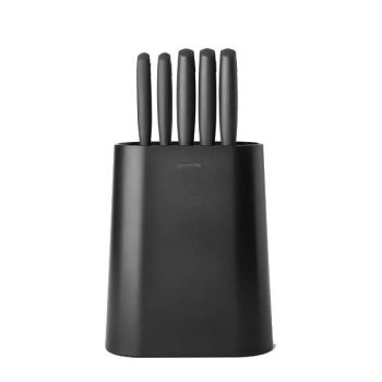set suport 5 cutite tasty plus plastic negru brabantia 8710755123061