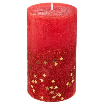 Lumânare decorativă strălucitoare, parafină, roșu, 12x7 cm, Atmosphera - 3560239507307