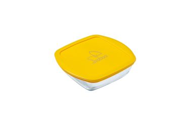 Vas pătrat, cu capac, sticlă termorezistentă, 1 l, 20x17x6 cm, Cook&Store, Pyrex - 3426470297653