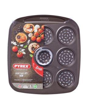 tava pentru mini pizza asimetria metal neaderent negru 31 x 28 x 2 cm pyrex 3426470275439
