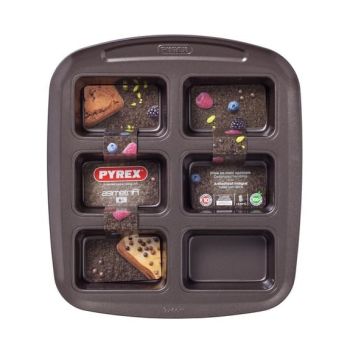 tava dreptunghiulara mini tarte asimetria metal neaderent negru 29 x 26 cm pyrex 3426470275446