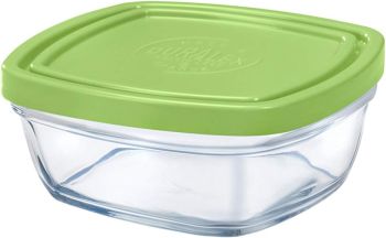 Caserolă pătrată, cu capac, sticlă, 2 l, FreshBox Carre, Duralex - 3550190402674