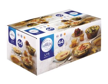 Serviciu de masă, 44 piese, sticlă, Lys Amber, Duralex - 3550190500714