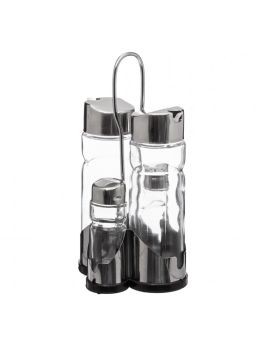 Olivieră, 5 piese, inox+sticlă, 21x10.5x11 cm, Five - 3560234504370