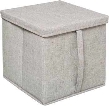 Cutie depozitare, cu capac, 31x31x31 cm, gri deschis, Five - 3560237598598