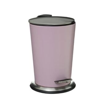 cos de gunoi cu pedala metal roz mat 3 litri five 3560238324417