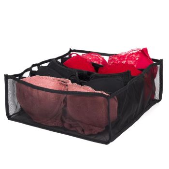 Cutie depozitare cu 6 compartimente, 32x32x12 cm, negru, Five - 3664944399216