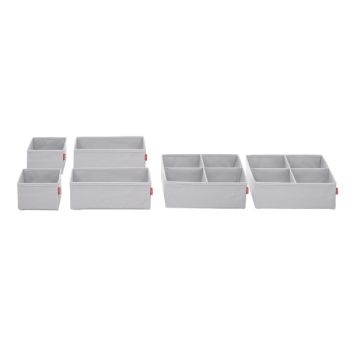 set 6 organizatoare pentru sertar gri deschis poliester rayen 8412955020170
