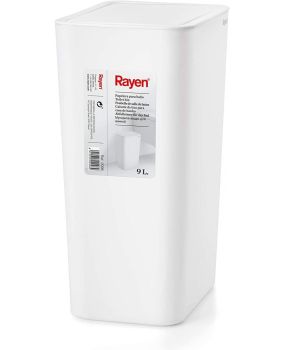 Coş de gunoi, alb, plastic, 22x16x33 cm, 9 l, Rayen - 8412955020989