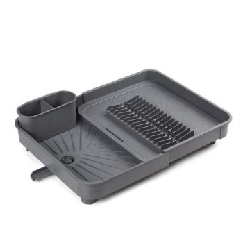 Uscător de vase extensibil, gri, plastic, 32x36x9.5 cm, Rayen- 8412955301316