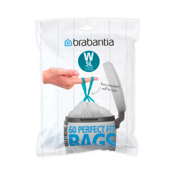 Saci de gunoi, cod W, 60 bucăţi, 5 l, Brabantia - 8710755116827  47500