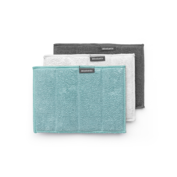 Set 3 bureți curățare, microfibră, verde mentă+gri închis+gri deschis, 23.5x0.7x17.5 cm, SinkSide, Brabantia - 8710755117725