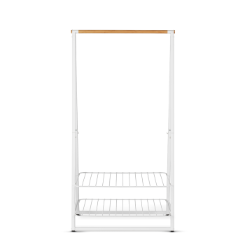 Suport haine, inox/bambus, alb, 99x57x190 cm, Linn, Brabantia - 8710755118265