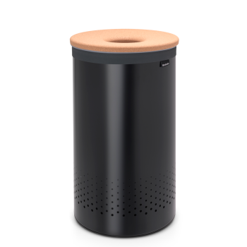 Coş rufe cu capac din plută, inox, negru, 60 l, Brabantia - 8710755120022 47406
