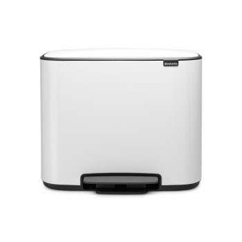 Coş de gunoi cu pedală, 3 compartimente, alb, inox, 3x11 l, Bo, Brabantia - 8710755121005  49805