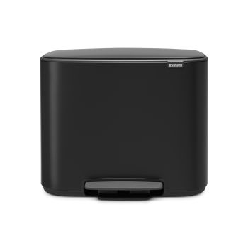 Coş de gunoi cu pedală, 3 compartimente, negru, inox, 3x11 l, Bo Pedal Bin, Brabantia- 8710755121104    