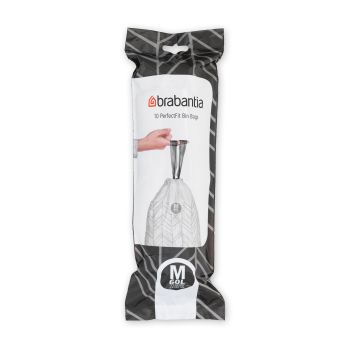 Saci de gunoi, cod M, 10 bucăţi, 60 l, Brabantia - 8710755126901  50235