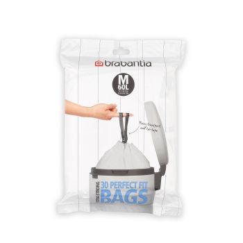 Saci de gunoi, cod M, 30 bucăţi, 60 l, Brabantia - 8710755126949 47136