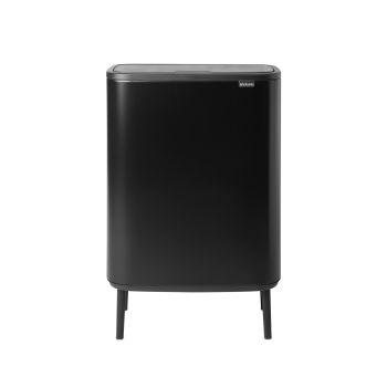 Coş de gunoi cu soft touch, 2 compartimente, negru mat, inox, 2x30 l, Bo Touch, Brabantia - 8710755130625         49829