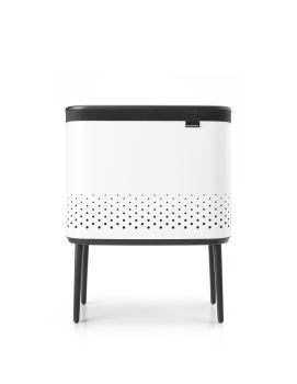 Coş rufe cu capac din plastic, inox, alb, 60 l, Bo, Brabantia - 8710755200502 47134