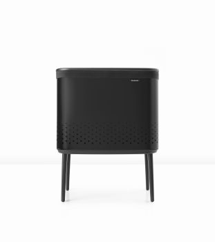Coş rufe cu capac din plastic, inox, negru, 60 l, Bo, Brabantia - 8710755200526 47133