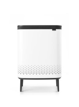 Coş rufe cu capac din plastic, 2 compartimente, inox, alb, 2x45 l, Bo Hi, Brabantia - 8710755200540 47132