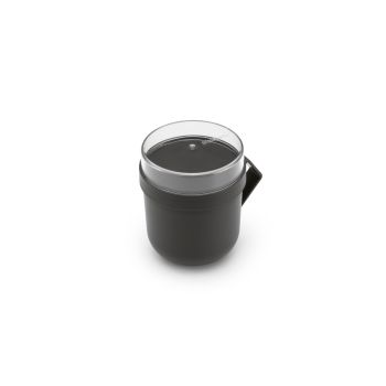 Cană pentru supă, 0.6l, plastic, gri, Make&Take, Brabantia-8710755203824