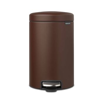 cos de gunoi cu pedala maro aramiu inox 12l newicon brabantia 8710755208560