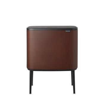 Coş de gunoi cu soft touch, 2 compartimente, maro arămiu, inox, 23+11 l, Bo Touch, Brabantia - 8710755208621         49912