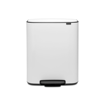 cos de gunoi bo cu pedala pentru colectarea selectiva a deseurilor inox alb 2 x 30 litri brabantia 8710755211447