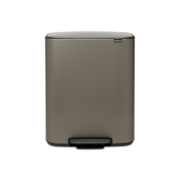 cos de gunoi bo cu pedala pentru colectarea selectiva a deseurilor inox bej 2 x 30 litri brabantia 8710755211546