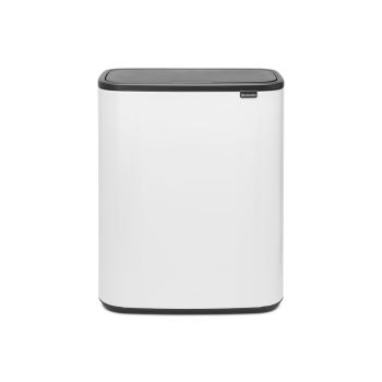 Coş de gunoi cu soft touch, 2 compartimente, alb, inox, 2x30 l, Bo Touch, Brabantia - 8710755221408         49938
