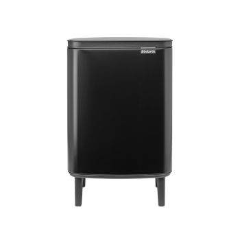 Coș de gunoi cu acționare manuală, negru, inox, 12 l, Bo Waste Bin Hi, Brabantia-8710755227226