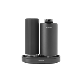 Set 2 dispensere+tăviță, metal+sticlă, negru, 2x200 ml, SinkStyle, Brabantia - 8710755227943