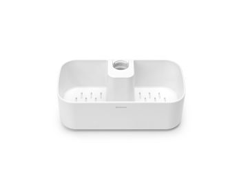 suport baie cu montaj pe bara de dus plastic alb 7 5 x 24 4 x 13 3 cm brabantia 8710755280764