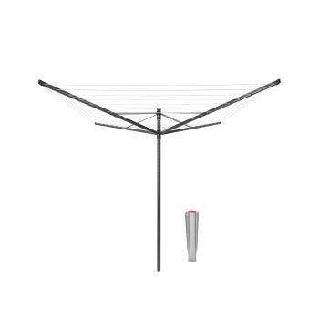 Uscător rufe rotativ cu 4 braţe, inox+aluminiu, gri, 50 m capacitate de uscare, gri antracit, Lift-O-Matic, Brabantia-8710755290428       