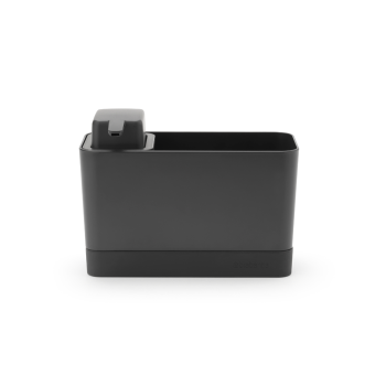 organizator chiuveta dispenser sapun lichid plastic gri inchis 11 5 x 19 x 8 5 cm brabantia 8710755302602