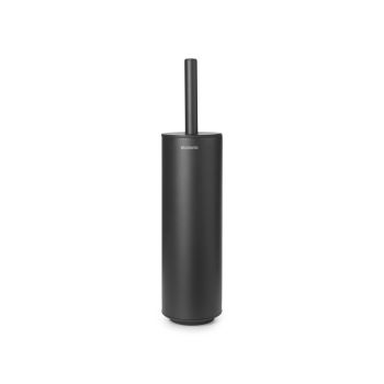 perie toaleta cu suport inox ranforsat cu minerale silicon negru mindset 8710755303005