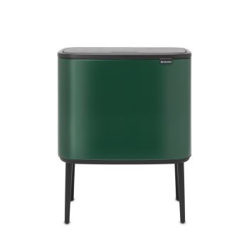Coş de gunoi cu soft touch, 2 compartimente, verde închis, inox, 23+11 l, Bo Touch, Brabantia - 8710755304187         50162