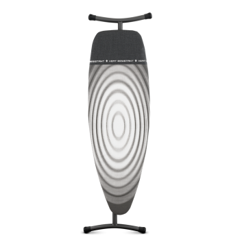 Masă de călcat D cu zonă termorezistentă, oţel/bumbac, gri, 135x45 cm, Titan Oval, Brabantia - 8710755345647