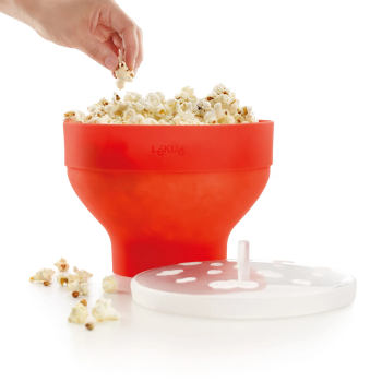 Recipient gătit popcorn, silicon platinat, roșu, 2.8 l, Lékué - 8710755881640