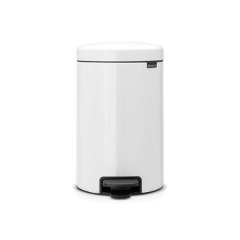 cos de gunoi inox cu pedala 12 l alb newicon 8710755111969