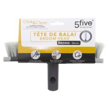 Rezervă mătură cu peri duri, PP+PVC, antișoc, 24x5,5x11 cm, Click&Clean, Five- 3560237587615   