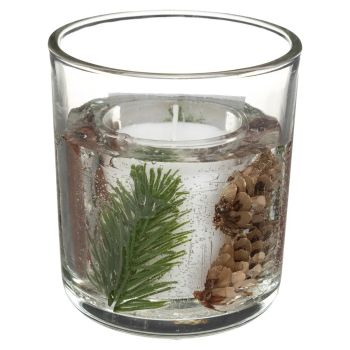 Lumânare decorativă gel, pahar de sticlă, model Crăciun, Atmosphera - 3560231571801