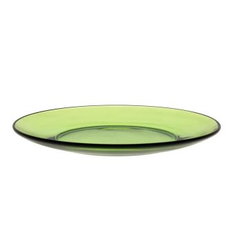 Farfurie rotundă plată, sticlă, verde, 23.5 cm, Lys, Duralex - 3550190403978