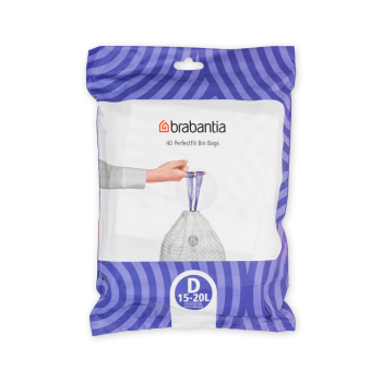 Saci de gunoi, cod D, 40 bucăţi, 15-20 l, Brabantia - 8710755138164       