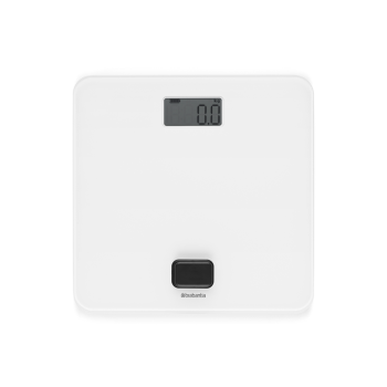 Cântar digital fără baterii, sticlă, alb, 30x30x4.3 cm, max. 150 kg, ReNew, Brabantia - 8710755281365