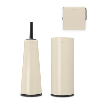 Set 3 accesorii baie, inox+plastic, bej soft, ReNew, Brabantia - 8710755223280       