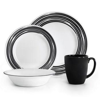 Set farfurii şi căni, 16 piese, Brushed Black, Corelle - 71160086265 42120