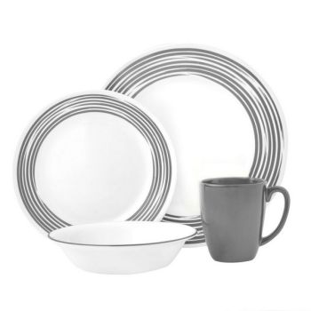 Set farfurii şi căni, 16 piese, Brushed Silver, Corelle - 71160086241 42124